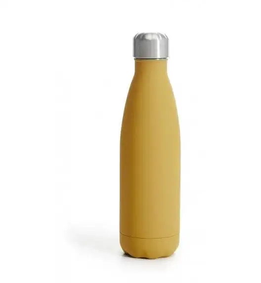SAGAFORM TO GO Termiczna butelka stalowa żółta matowa gumowana 0,5 l 