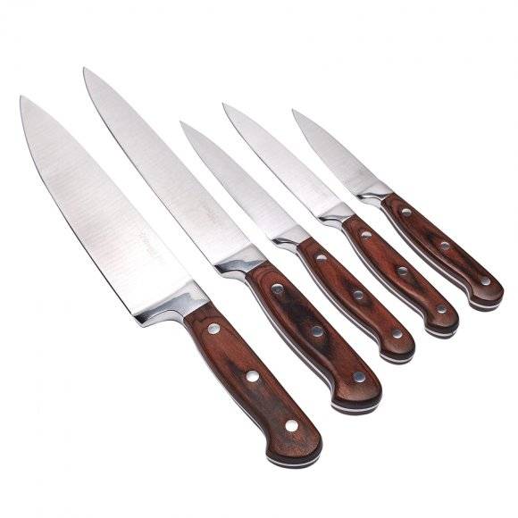 STARKE ATAGO Komplet noży kuchennych w bloku 6 el. / drewno kauczukowe / niemiecka jakość