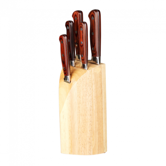 STARKE ATAGO Komplet noży kuchennych w bloku 6 el. / drewno kauczukowe / niemiecka jakość 