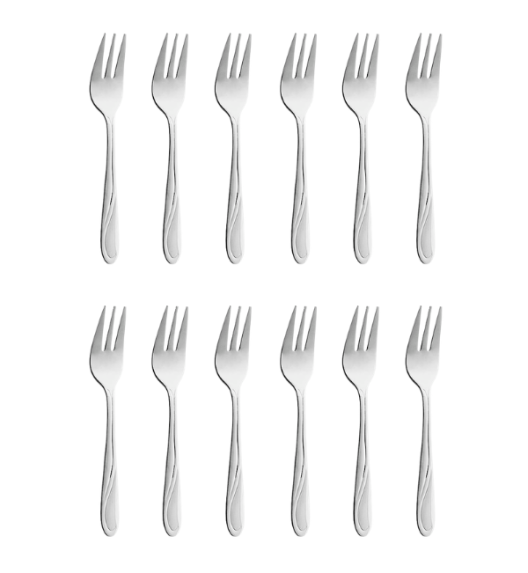 AMEFA WHISPER Sztućce UE 12x Widelczyk do ciasta 13,8 cm stal 18/0 LUZ
