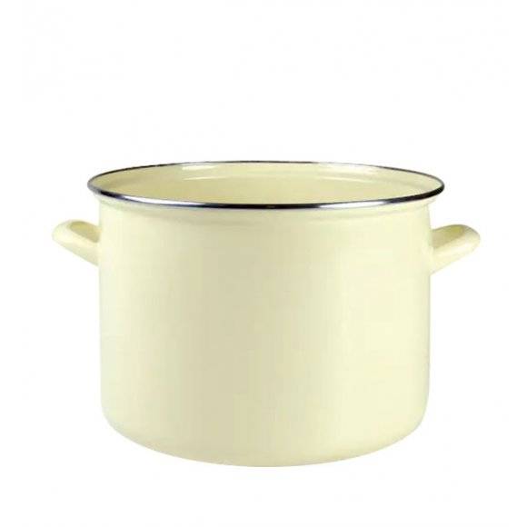 EMALIA OLKUSZ Garnek 28 cm / 10 l / stal emaliowana kremowa / indukcja