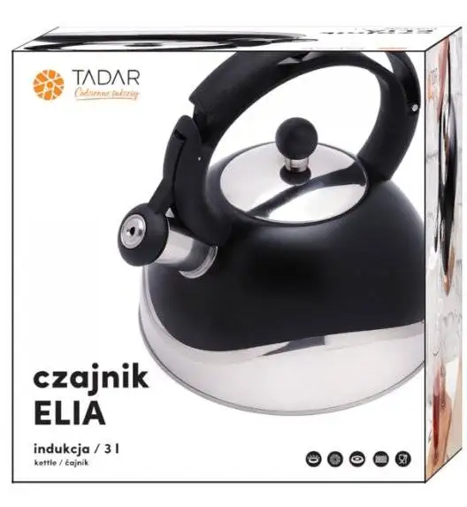 TADAR ELIA Czajnik ze stali nierdzewnej 3 L / czarny / indukcja