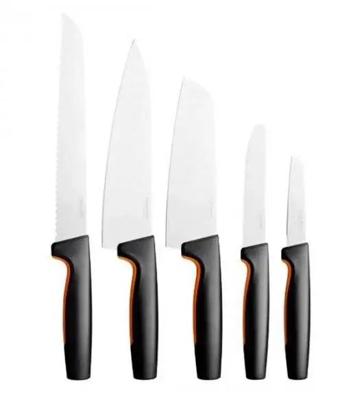 FISKARS FUNCTIONAL FORM 1057558 Komplet 5 noży kuchennych STARTER SET w pudełku + ostrzałka Fiskars Essential