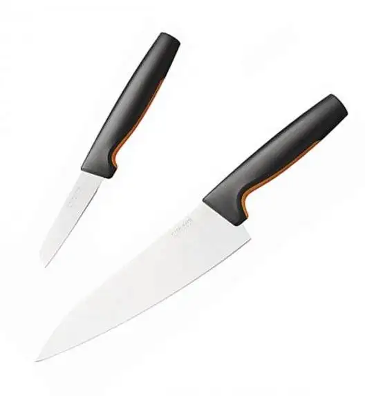 FISKARS FUNCTIONAL FORM 1057556 1057557 Komplet 5 noży kuchennych (3+2) FAVOURITE SET w pudełku + ostrzałka Fiskars Essential + GRATIS! Obierak do warzyw