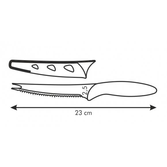 Nóż kuchenny do jarzyn Non-Stick Tescoma Presto Tone 12 cm czerwony.