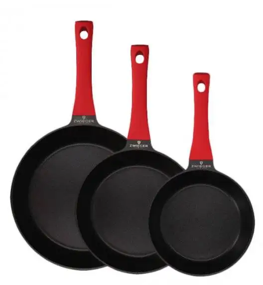 ZWIEGER OBSIDIAN Komplet Garnki 6 el z pokrywkami 5,5l/ 3,5l/ 2l +garnki luz +patelnia 20, 24, 28 cm / GREBLON