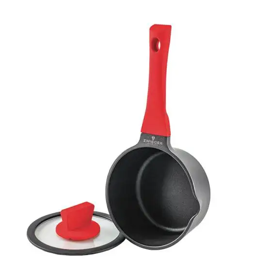 ZWIEGER OBSIDIAN Komplet Garnki 6 el z pokrywkami 5,5l/ 3,5l/ 2l +garnki luz +patelnia 20, 24, 28 cm / GREBLON