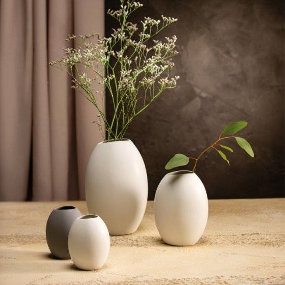 TESCOMA FANCY HOME Stones wazon cermiczny 23 cm / biały