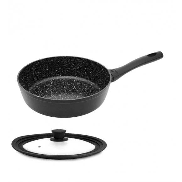 GERLACH GRANITEX Patelnia głęboka z powłoką ceramiczną  ILAG Xera Dur 2® 28 cm + pokrywka / aluminium