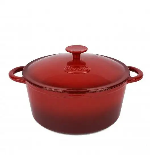 KONIGHOFFER Gęsiarka żeliwna emaliowana 5 l / okrągła, czerwona