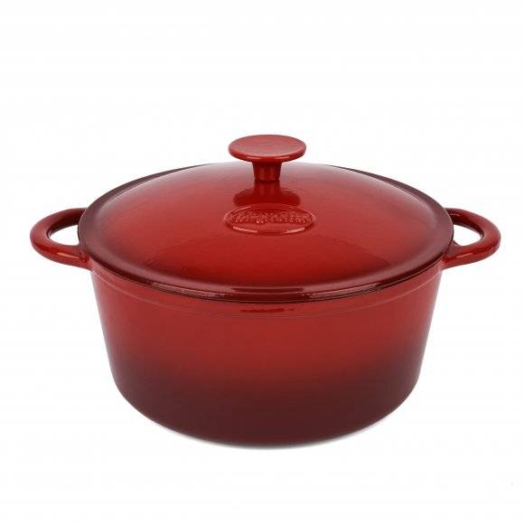 KONIGHOFFER Gęsiarka żeliwna emaliowana 5 l / okrągła, czerwona