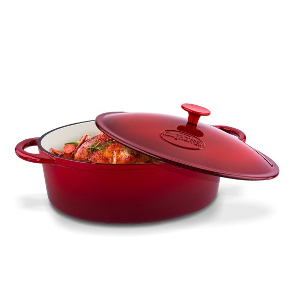 KONIGHOFFER Gęsiarka żeliwna emaliowana 6,4 l / owalna, czerwona