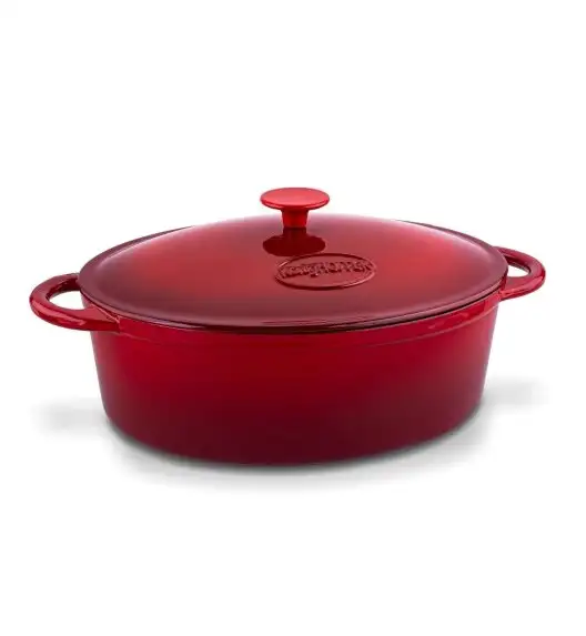 KONIGHOFFER Gęsiarka żeliwna emaliowana 6,4 l / owalna, czerwona
