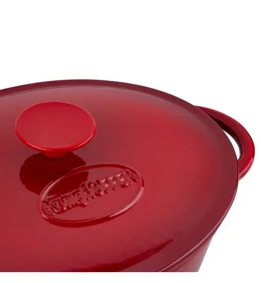 KONIGHOFFER Gęsiarka żeliwna emaliowana 6,4 l / owalna, czerwona