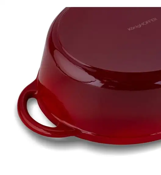 KONIGHOFFER Gęsiarka żeliwna emaliowana 6,4 l / owalna, czerwona