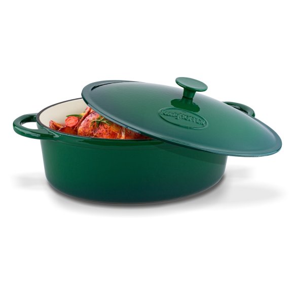 KONIGHOFFER Gęsiarka żeliwna emaliowana 6,4 l / owalna, szmaragdowa