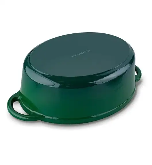 KONIGHOFFER Gęsiarka żeliwna emaliowana 6,4 l / owalna, szmaragdowa