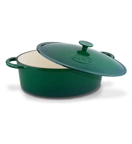 KONIGHOFFER Gęsiarka żeliwna emaliowana 6,4 l / owalna, szmaragdowa