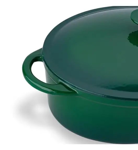 KONIGHOFFER Gęsiarka żeliwna emaliowana 6,4 l / owalna, szmaragdowa