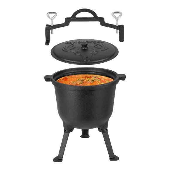 KONIGHOFFER Kociołek myśliwski żeliwny 8 l z pokrywą