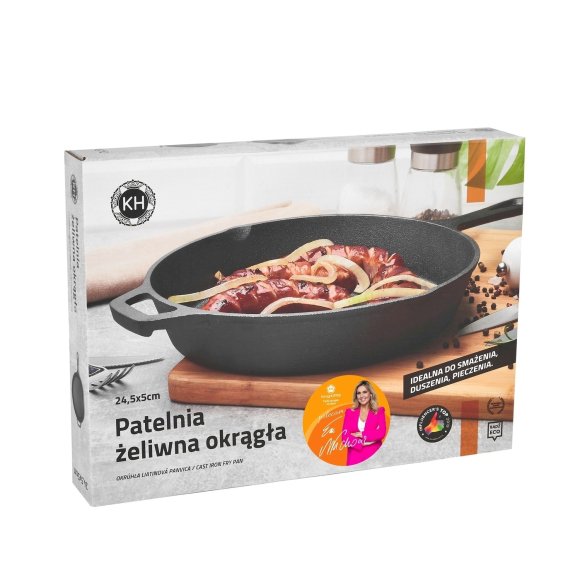 KONIGHOFFER Patelnia żeliwna 24,5 cm / czarna