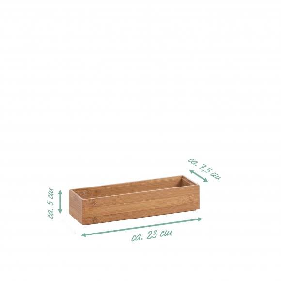 WYPRZEDAŻ! ZELLER Pudełko do przechowywania 23x7,5 cm / drewno bambusowe