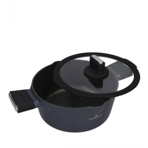 ZWIEGER VESNA Garnek 3,5 l z pokrywką 24 cm / GREBLON C3 non-stick / indukcja