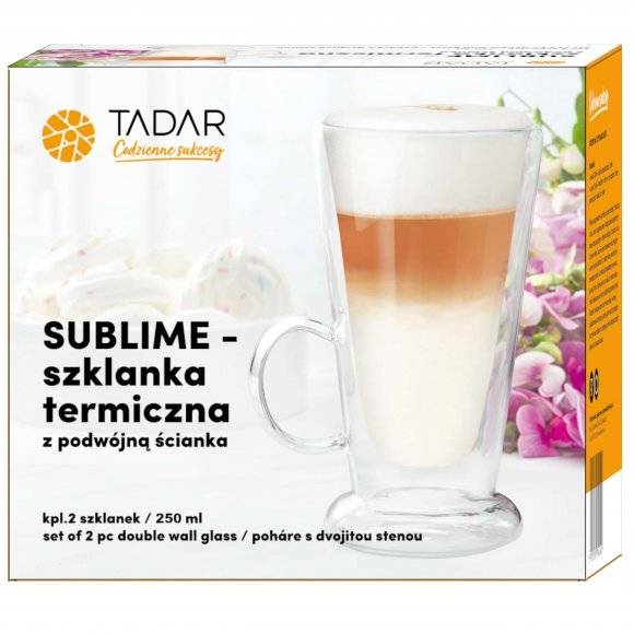 TADAR SUBLIME LATTE Komplet 2 szklanek termicznych 250 ml z podwójną ścianką / szkło