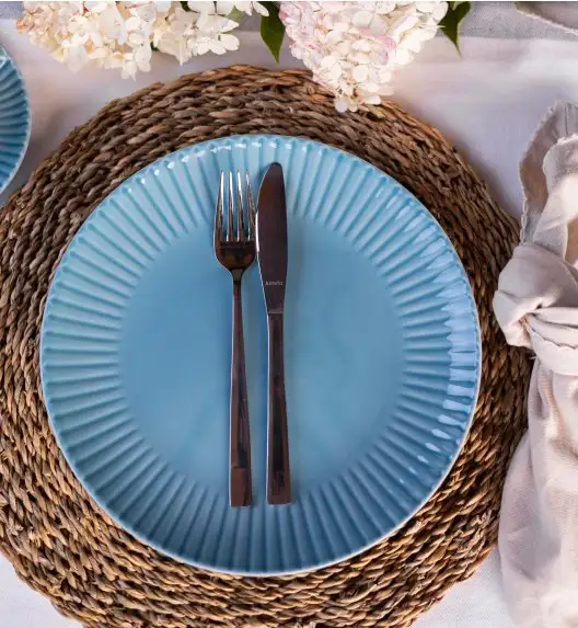 LUBIANA DAISY WATERFALL K6 Serwis obiadowo - kawowy 12 osób / 72 elementy / turkusowy