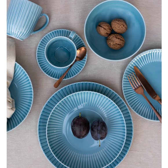 LUBIANA DAISY WATERFALL K6 Serwis obiadowo - kawowy 24 osoby / 168 elementów / turkusowy