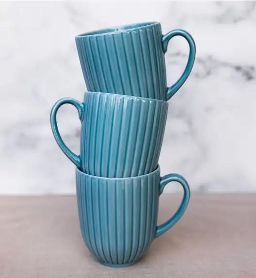 LUBIANA DAISY WATERFALL K6 Serwis obiadowo - kawowy 18 osób / 126 elementów / turkusowy