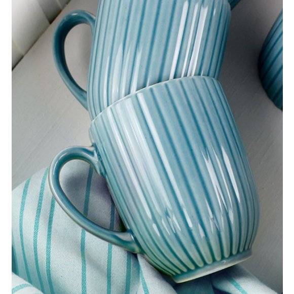 LUBIANA DAISY WATERFALL K6 Komplet 12 kubków 350 ml / turkusowy