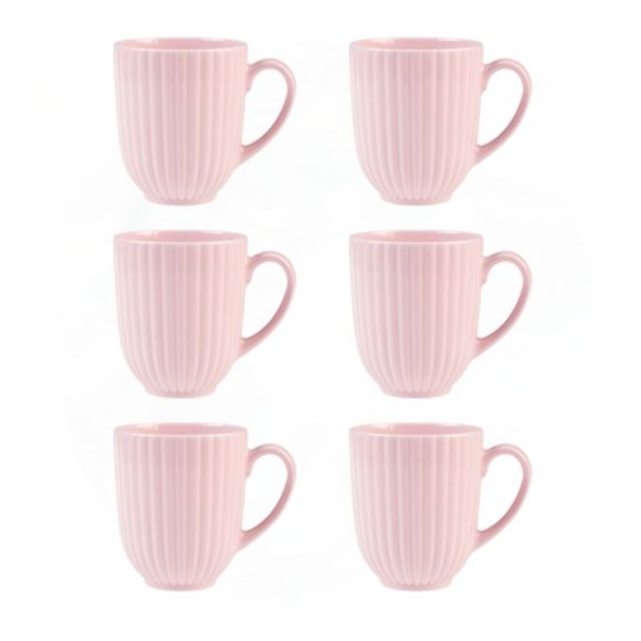 LUBIANA DAISY SUNSET K7 Komplet 6 kubków 350 ml / różowy