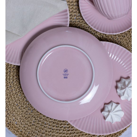 LUBIANA DAISY SUNSET K7 Serwis obiadowo - kawowy 12 osób / 60 elementów / różowy