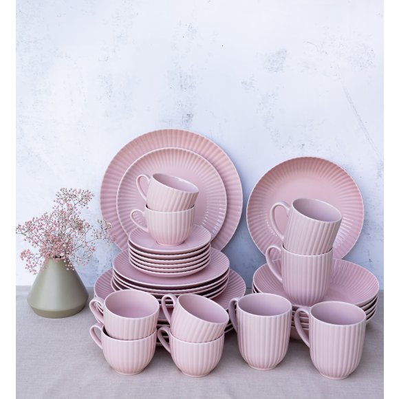 LUBIANA DAISY SUNSET K7 Serwis obiadowo - kawowy 6 osób / 36 elementów / różowy