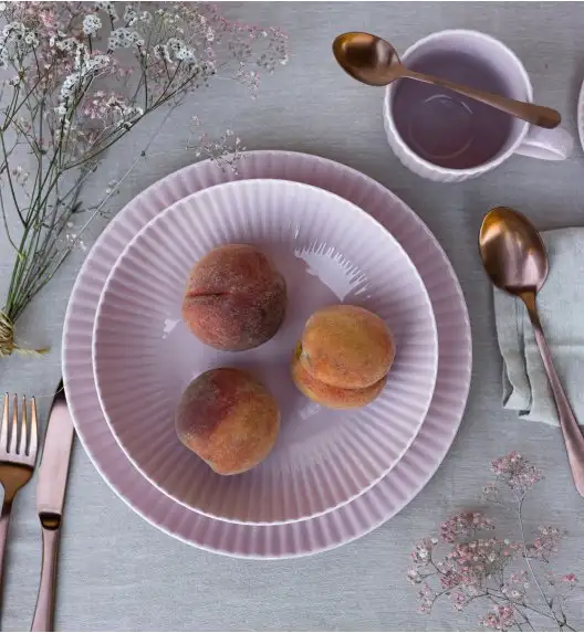 LUBIANA DAISY SUNSET K7 Serwis obiadowo - kawowy 18 osób / 108 elementów / różowy