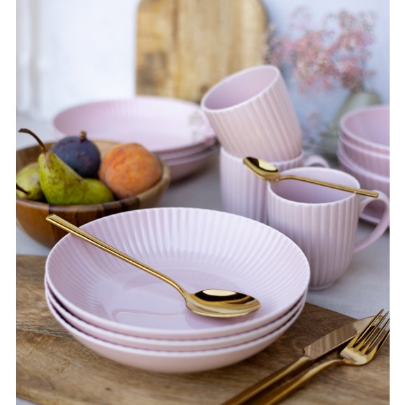 LUBIANA DAISY SUNSET K7 Serwis obiadowo - kawowy 18 osób / 108 elementów / różowy