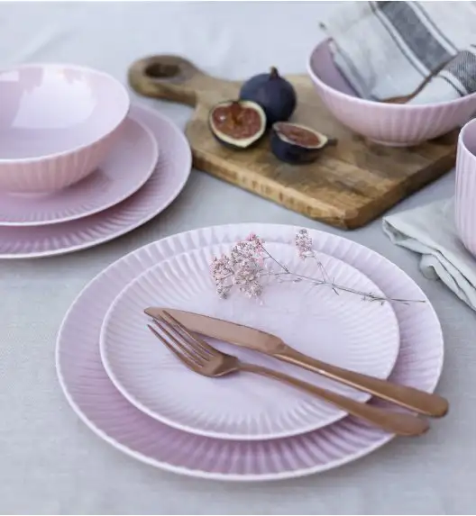 LUBIANA DAISY SUNSET K7 Serwis obiadowo - kawowy 24 osoby / 144 elementów / różowy