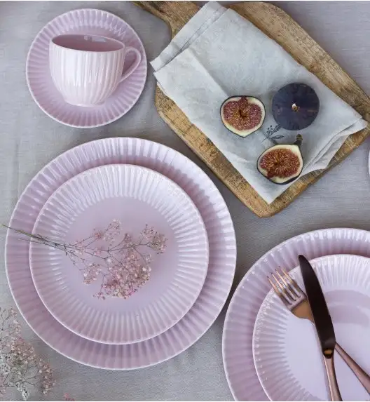 LUBIANA DAISY SUNSET K7 Serwis obiadowo - kawowy 24 osoby / 168 elementów / różowy