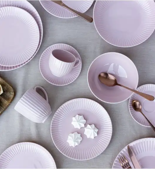 LUBIANA DAISY SUNSET K7 Serwis obiadowo - kawowy 24 osoby / 168 elementów / różowy