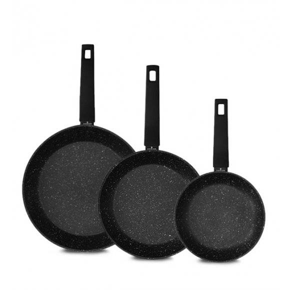 ZWIEGER FORTE Komplet Patelnia aluminiowa 20, 24, 28 cm / powłoka granitowa PFLUON / indukcja