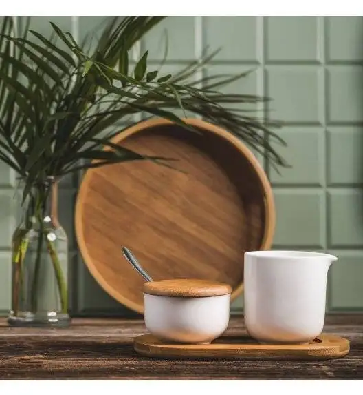 AMBITION NATURAL Okrągła taca bambusowa 29,5 cm