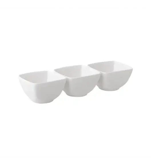 AMBITION SALSA Komplet 3 salaterek kwadratowych 8,3 cm / porcelana 