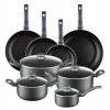 AMBITION GRAPHITE Komplet garnków z pokrywkami 20, 24, 28 cm + Rondel 16 cm + Zestaw Patelni 20, 24, 28, 30 cm / Powłoka ILAG BASIC
