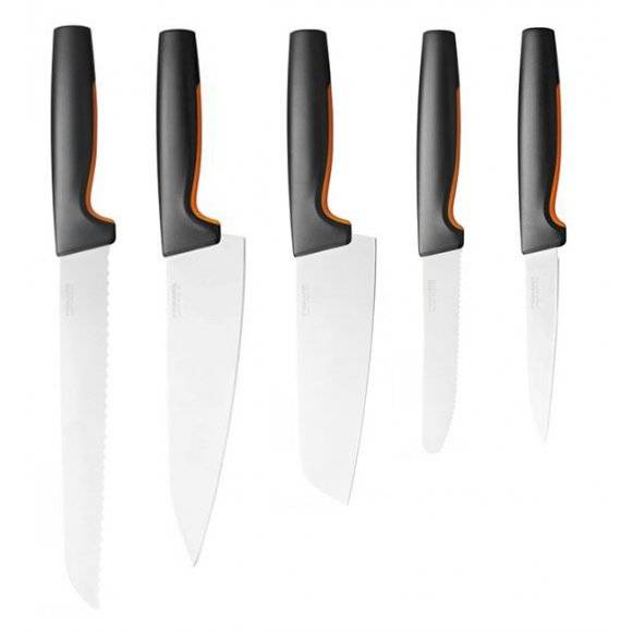 FISKARS FUNCTIONAL FORM 1057554 Komplet 5 noży w bloku czarnym + Obierak FF + Ostrzałka Edge