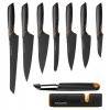 FISKARS EDGE FSEL2 Komplet 7 noży kuchennych + obierak FF + ostrzałka Edge / japońska stal nierdzewna 