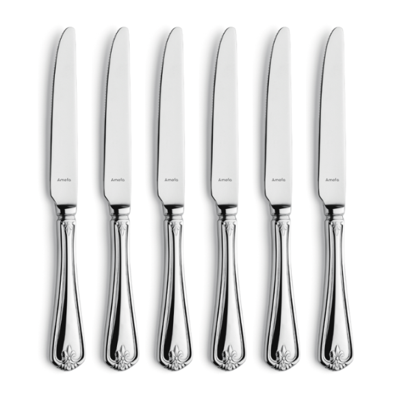 AMEFA DUKE Sztućce UE 6x Nóż obiadowy 23,4 cm luzem stal 18/10 RETRO STYL