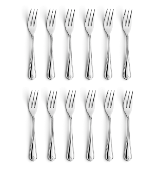 AMEFA DUKE Sztućce UE 12x Widelczyk do ciasta 14,8 cm luzem stal 18/10 RETRO STYL