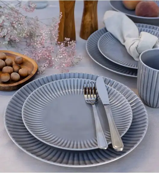 LUBIANA DAISY CLOUD K1 Serwis obiadowo - kawowy 6 osób / 36 elementów / szary