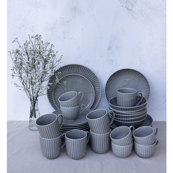 LUBIANA DAISY CLOUD K1 Serwis obiadowo - kawowy 6 osób / 36 elementów / szary